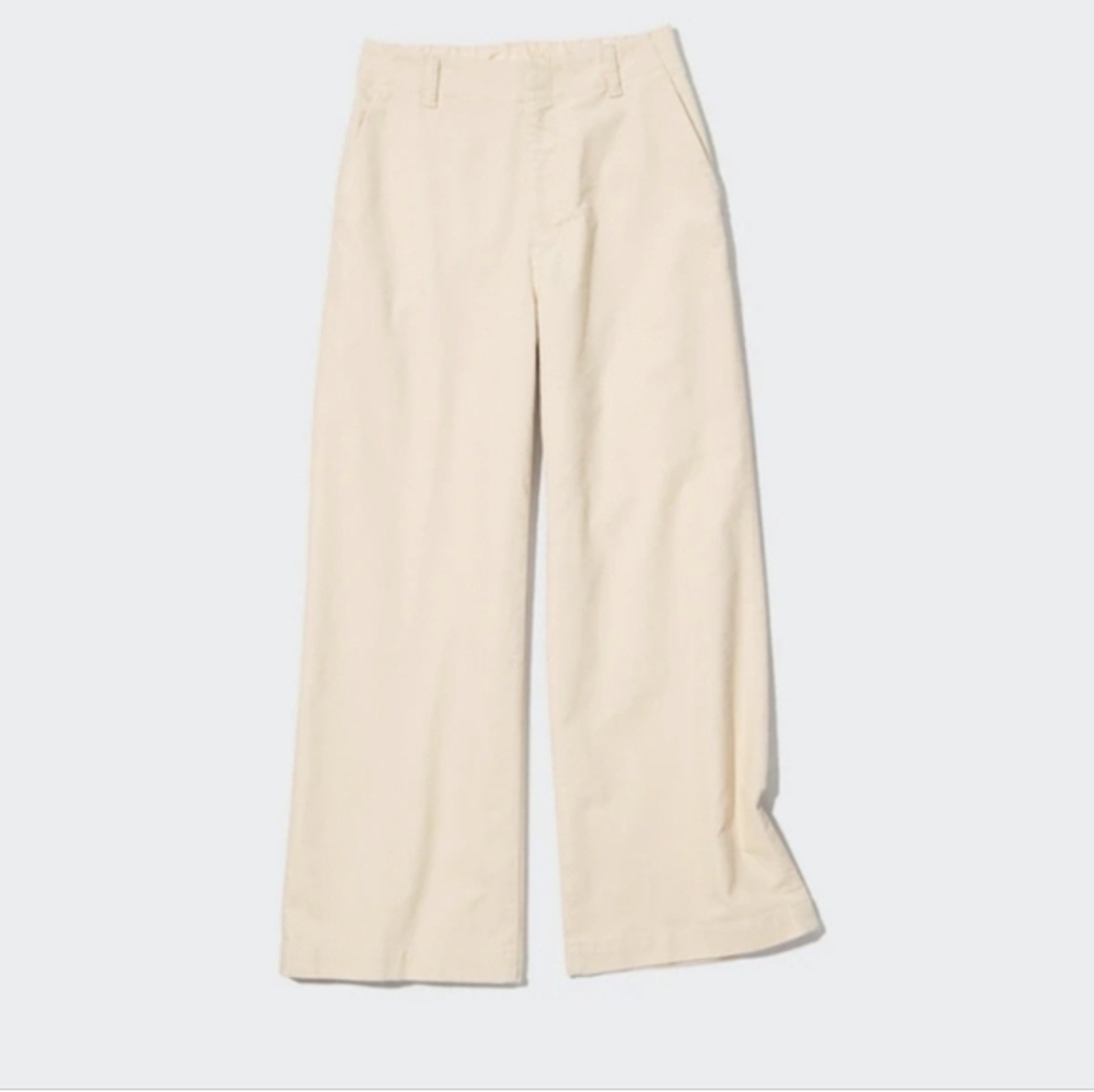 Uniqlo Corduroy Wide Legged Cream Pants